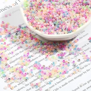 10g Hạt cườm nhũ bóng màu pastel 3mm