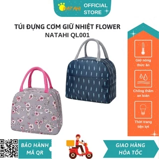 Túi giữ nhiệt đựng cơm văn phòng Flower NATAHI QL001 đựng đồ ăn, thực phẩm, chống ăn mòn, chống thấm và sang trọng