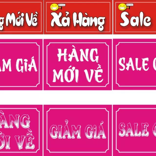 Bảng ghi sale, bảng ghi hàng mới về. Biển sale giảm giá, bảng sale, biển giảm giá, hàng mới về