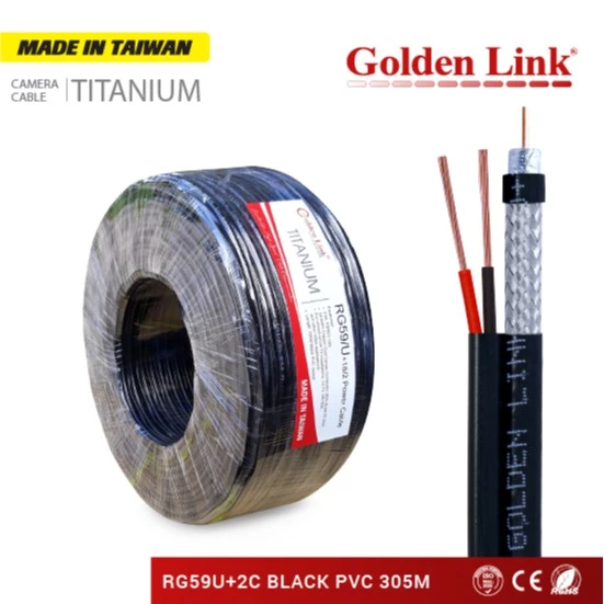 CÁP CAMERA Goldenlink CÓ DÂY NGUỒN RG59/U +2C MADE IN TAIWAN 100M