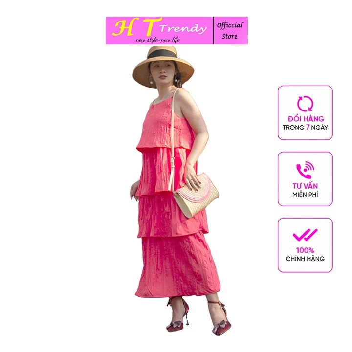 [FreeShip Mua Từ 2 Đơn] Váy Xòe Công Sở Đầm Tầng Dự Tiệc Thời Trang Nữ Thiết Kế HT TRENDY Cao Cấp Dáng Suông Cotton Lạnh