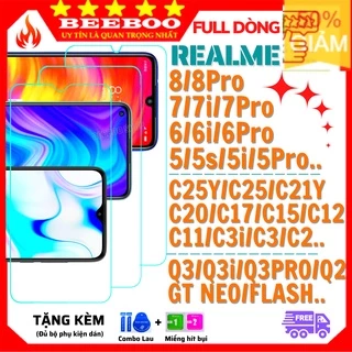 Kính Cường Lực TRONG SUỐT Realme 5/5s/5i/5Pro/6/6i/6Pro/7/7i/7Pro/8/8Pro/C25Y/C21Y/C20/C17/C15/C12/C11/C3i/GT NEO 2 -DÁN