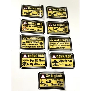 Tem cảnh báo stiker chống nước cực đẹp