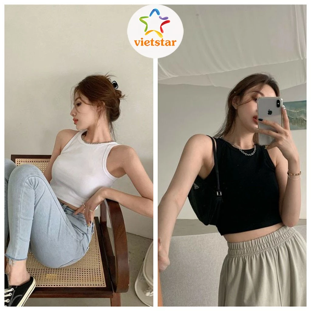 Áo ba lỗ nữ croptop body kiểu ngược chất thun gân mềm mát - VIETSTAR