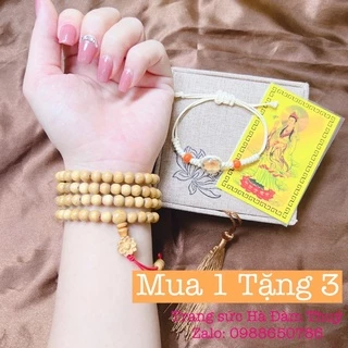 Vòng tay Gỗ Dâu 108  hạt mix Charm Hoa Sen 🥰🥰🥰