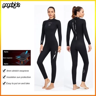 đồ bơi dài tay nữ,wetsuit nữ,Bộ Đồ Bơi Lặn Một Mảnh Tay Dài Dày 3mm Giữ Nhiệt Chống Tia UV Có Khóa Kéo Sau Lưng Cho Nữ