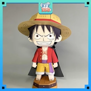 Mô hình giấy Anime Chibi Monkey D. Luffy ver 10 - One Piece + kit hộp trang trí