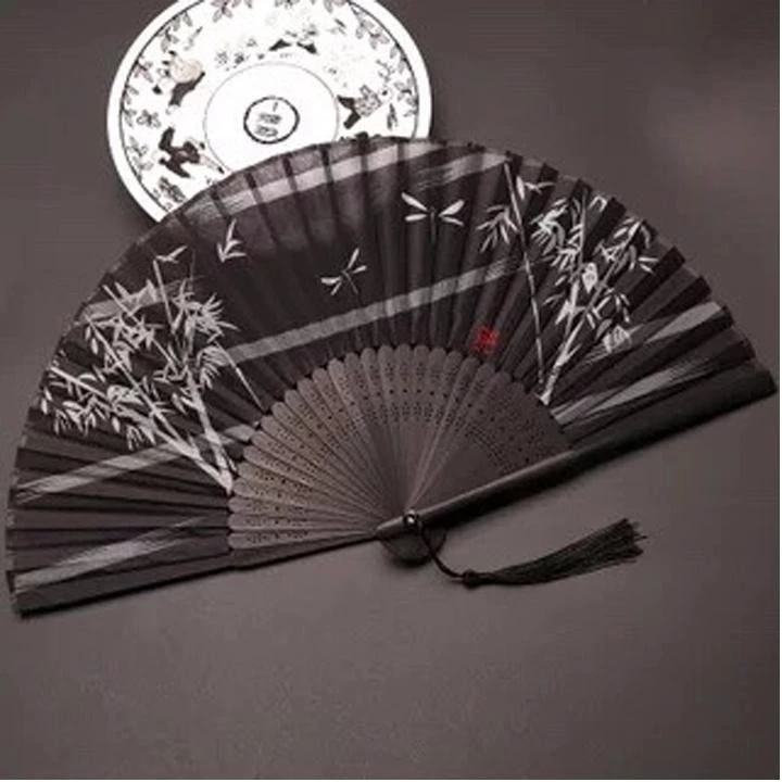 (39k) Quạt cổ trang gập xếp cầm tay phong cách Trung Quốc nan trúc in hình quà tặng trang trí xinh xắn