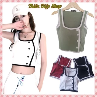 Áo Croptop kiểu có mút ngực TDFashion:001, chất liệu thun gân tăm thoáng mát, dáng Ôm Body gợi cảm thoáng mát