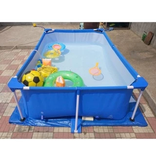 Bể Bơi Khung Kim Loại 2.21m x 1.50m x 43cm  Bestway 56401 QUÀ  ( phao tròn , 1 bóng, bộ vá dự phòng )