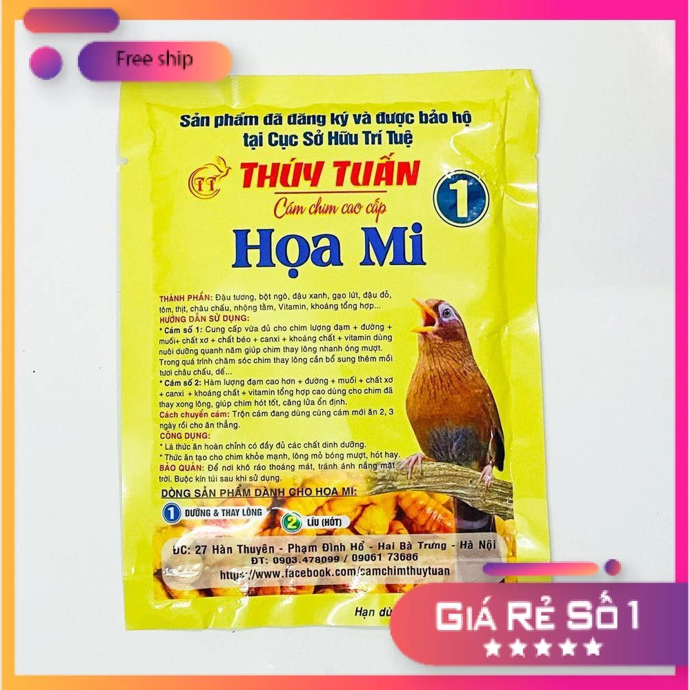 Cám chim họa mi Thúy Tuấn số 1 cao cấp chất lượng hiệu quả giá rẻ 200gram Kabosa