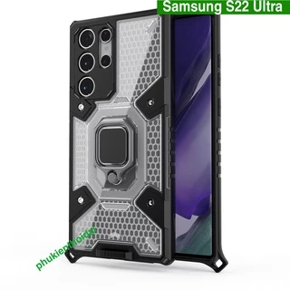 Ốp lưng Samsung S22 Ultra tổ Ong Iring không gian mới chống sốc giá đỡ xem phim kiêm nhẫn hút xem phim