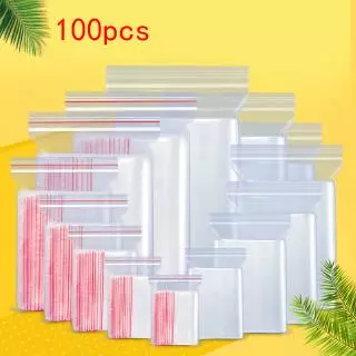Set 100 Túi Zip Bằng Nhựa Poly Trong Suốt Dày Dặn Đựng Thực Phẩm Có Thể Đóng Lại