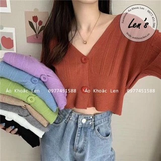 Áo khoác len nữ dáng croptop 1 nút