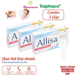 Combo 3 que thử thai bản to Che tên khi giao Alisa - Chính xác test thử thai hai vạch sớm nhanh của traphaco Allisa