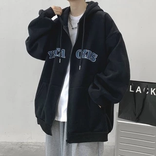 Áo khoác nỉ bông Hoodie Zip chữ SIZO ngược form rộng unisex nam nữ (Ảnh thật/Có sẵn)