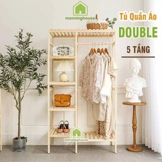 [Mã LIFEBKM1 giảm 10% tối đa 1 triệu đơn từ 500k] Tủ Treo Quần Áo Gỗ Morning House 87x150 cm. Tủ Quần Áo Gỗ Lắp Ráp