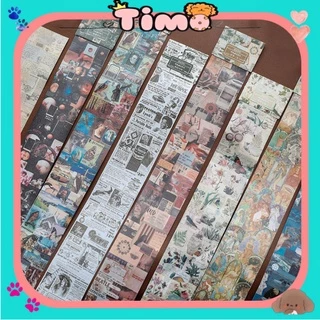 Sticker bullet journal vintage cổ điển dụng cụ dán làm sổ trang trí scrapbook thư decor Timo ST33