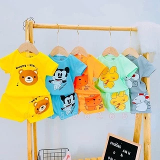 Quần áo trẻ em,combo 5 bộ cộc tay bé trai/bé gái ,100%cotton size 3-14kg