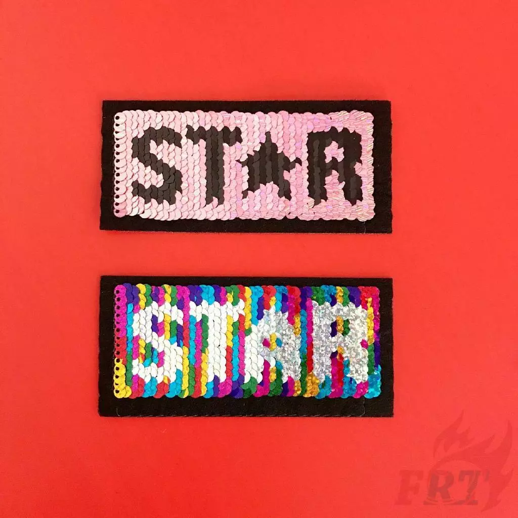 Sticker ủi thêu hình ngôi sao 5 cánh（☸ Letter Sequins Patch ☸）