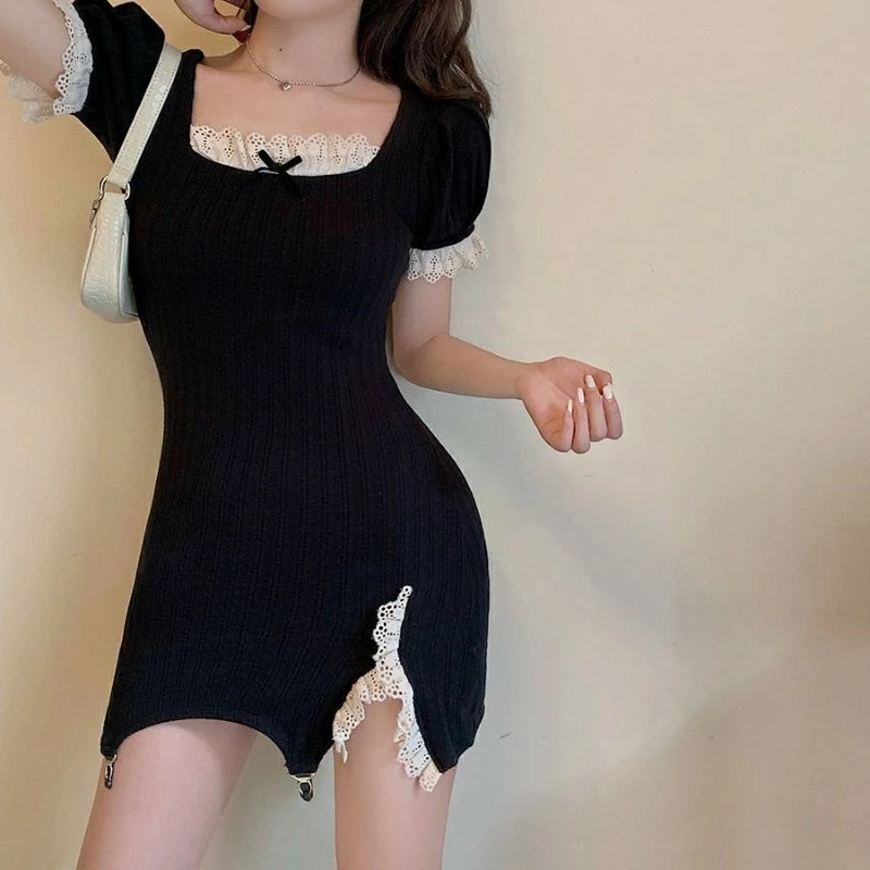 Váy body pha ren xẻ tà trend 2020 có ảnh thật.