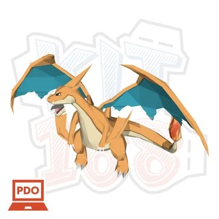 Mô hình giấy Anime Game Pokemon Mega Charizard Y ver 2