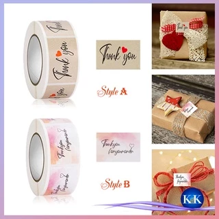 ❧K&K☙ Set 100 miếng dán in chữ Thank You 25 x 37 mm