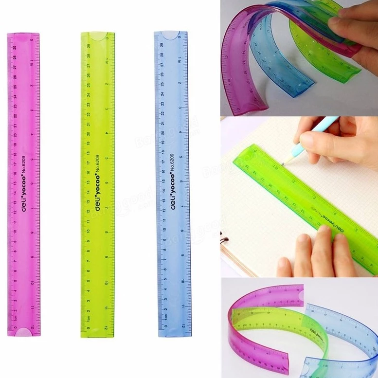 Combo 2/5/10 Cây Thước Dẻo Aihao 20cm – Loại Dày, Bền Dẻo, Độ Chia Chính Xác