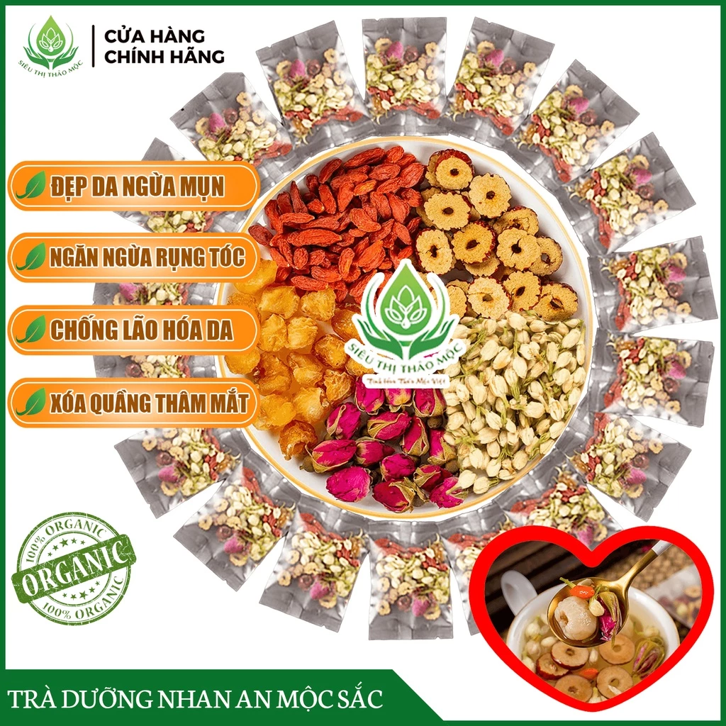 ✅[CHÍNH HÃNG] Trà Dưỡng Nhan An Mộc Sắc Giúp Giữ Dáng Đẹp Da Giảm Mụn Ngừa Nếp Nhăn