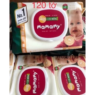 [ 120 TỜ ] Khăn ướt Mamamy 120/100 tờ có nắp, không mùi/ có mùi