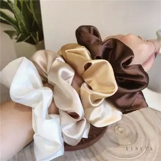 🌺Dây Buộc Tóc Satin Cỡ Lớn Phong Cách retro Hàn Quốc