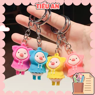 Móc Khoá Hình Bé Heo Mặc Áo Khoác Xinh Xắn/ Charm Size Lớn (4.6x2.6cm)