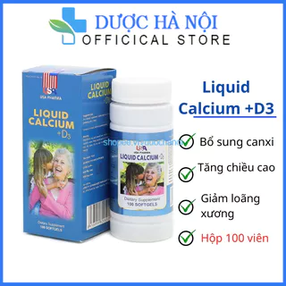 Viên uống bổ sung canxi Liquid Calcium D3 giúp chắc khỏe xương, phát triển chiều cao chai 100 viên