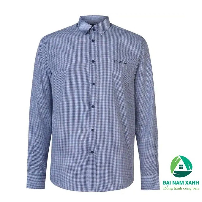 Áo sơ mi nam Pierre Cardin dài tay (màu Navy/Gingham) - Hàng size châu Âu