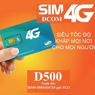 Sim 4G D500 Trọn Gói 1 Năm Không Phải Nạp Tiền