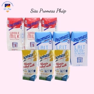 Log6 hộp sữa Promess Vitamin, Nguyên Kem , Tách 1.5% béo, nhiều Vitamin 200ml, vị chuối, vị dâu, vị vani, vị socola