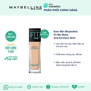 Kem Nền Maybelline Fit Me Matte Pore SPF22 (dạng pump)