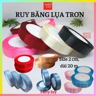 RUY BĂNG LỤA TRƠN 2CM -  NHIỀU MÀU THÔNG DỤNG (Ảnh thật)