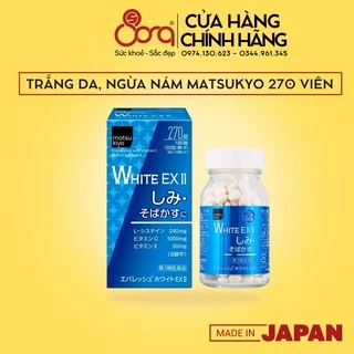 Viên uống trắng da ngừa nám Matsukiyo White Ex II Nhật Bản lọ 270 viên