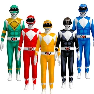 Trang Phục Rangers Power Trẻ Em Người Lớn Cosplay Lạ Mắt Đầm Áo liền quần Siêu Anh Hùng Đảng