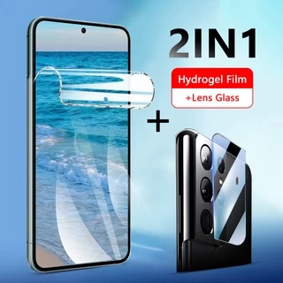 Miếng Kính Hydrogel + Miếng Dán Bảo Vệ Camera Cho Samsung Galaxy Note 20 S20 S21 S22 Ultra FE S10 S9+ 10 9 8 Lite A13 A33 A53 A73 A02 A03 A50s A21s A72 A52 A32 45G A51 A71