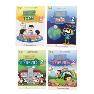 Sách - Combo 4 quyển vở bài tập nâng cao toán và tiếng việt 2 tập 1 tập 2 ( Kết nối tri thức )