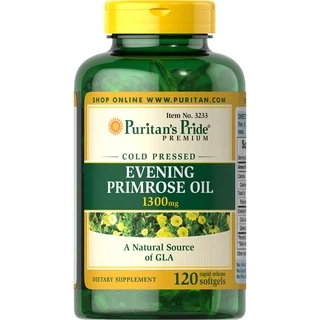 Viên Uống Giảm Mụn Nội Tiết, Cân Bằng Nội Tiết Dầu Hoa Anh Thảo Evening Primrose Oil 1300mg Puritan's Pride