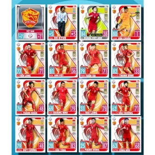 Combo 20 THẺ CẦU THỦ U23 VIỆT NAM MATCH ATTAX AFC ASIAN CUP 2022 SIZE POCA