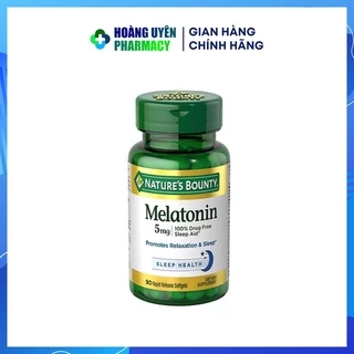 Viên uống điều hoà giấc ngủ Melatonin 5mg Nature's bounty - Hộp 60 viên