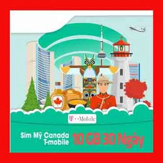 {Sim Liên Tuyến} Sim Và Esim Du Lịch Mỹ - Canada - Mexico T-mobile 10 - 30 ngày.