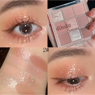 Bảng phấn mắt Dikalu Matte và Shimmer để trang điểm mắt 9 màu