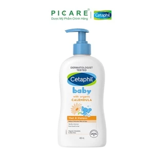 Sữa tắm gội dịu nhẹ cho bé Cetaphil Baby Wash & Shampoo with Organic Calendula 400ml