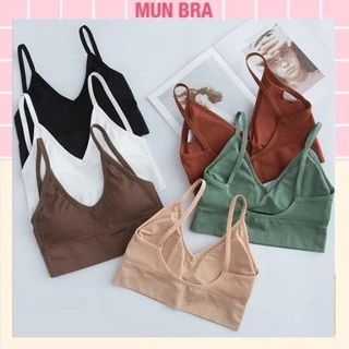 Áo bra nữ 2 dây cotton tăm cao cấp có mút mỏng nâng ngực A20