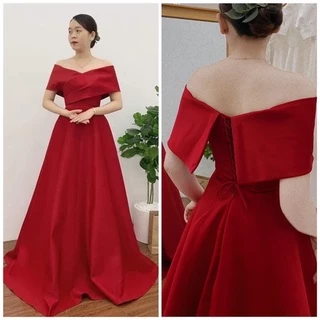 VÁY CƯỚI ĐI BÀN TRỄ VAI  CÔ DÂU SIÊU XINH( có sẳn)full size S/M/L/XL ( nhận may theo số đo) ẢNH  VIDEO SHOP TỰ CHỤP 100